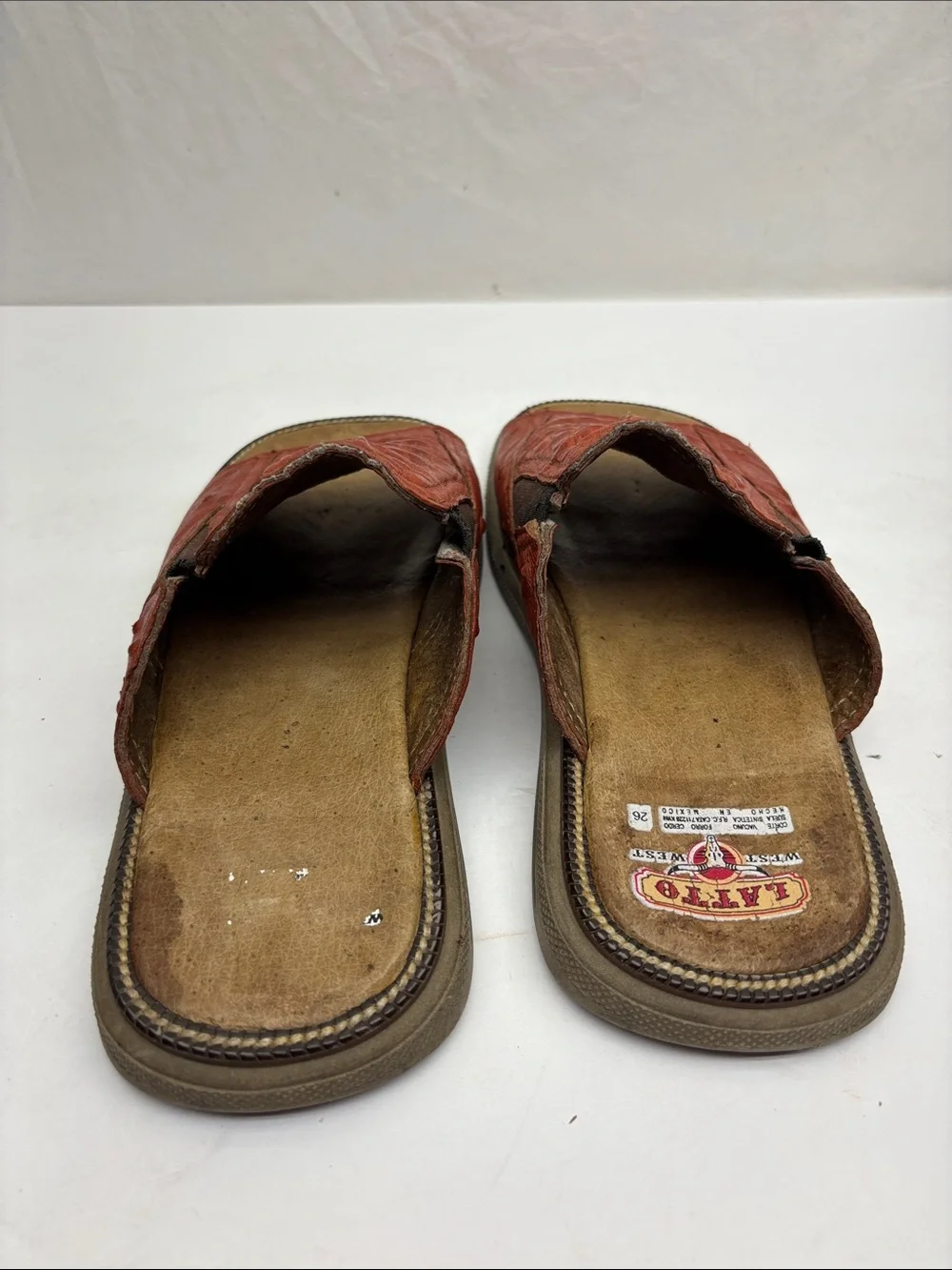 Latto Men's Leather Slide Sandals, SZ 8, box 23
